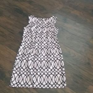 Pink and black print dress